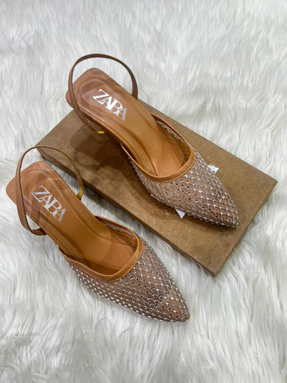 ZARA NEW ARRIVAL – Women Stone Heel (Brown)