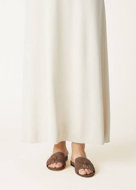 LORO PIANA SUMMER CHARMS – Women Suede Slides (Beige)