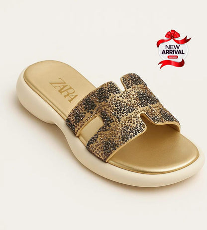 ZARA PREMIUM – Women Medicated Slippers (Golden)
