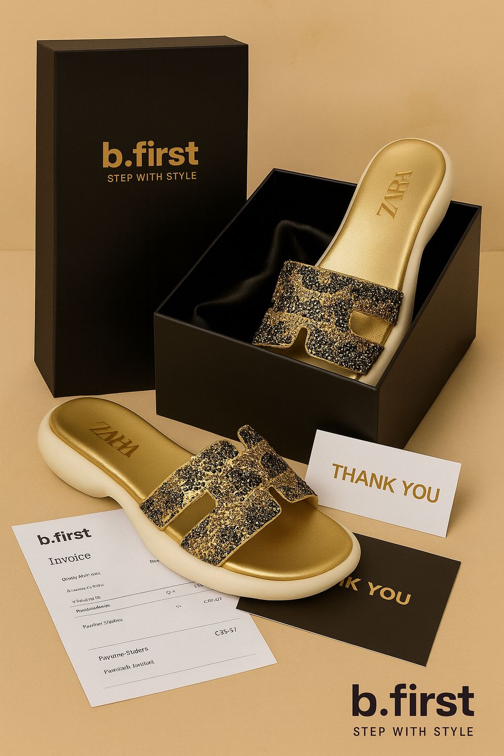 ZARA PREMIUM – Women Medicated Slippers (Golden)