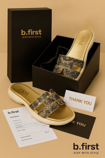 ZARA PREMIUM – Women Medicated Slippers (Golden)