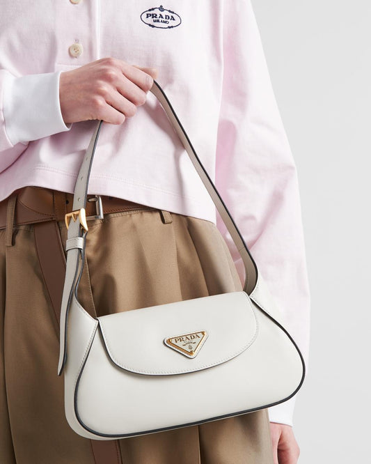 PRADA SMALL FLAP SHOULDER – Women Bag (Off White/Cream)