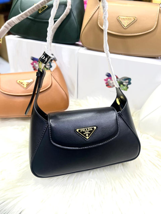 PRADA SMALL FLAP SHOULDER – Women Bag (Black)