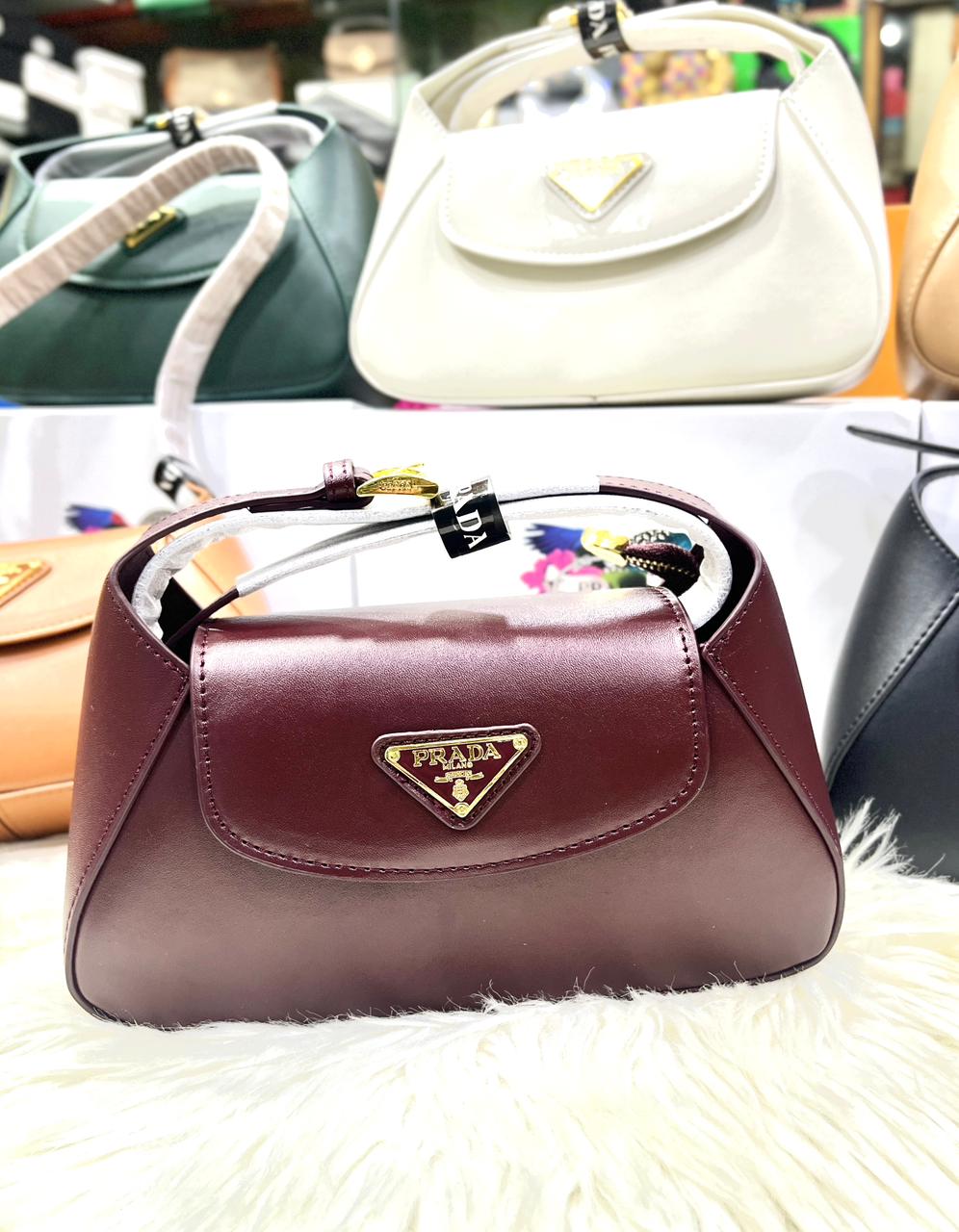 PRADA SMALL FLAP SHOULDER – Women Bag (Maroon)