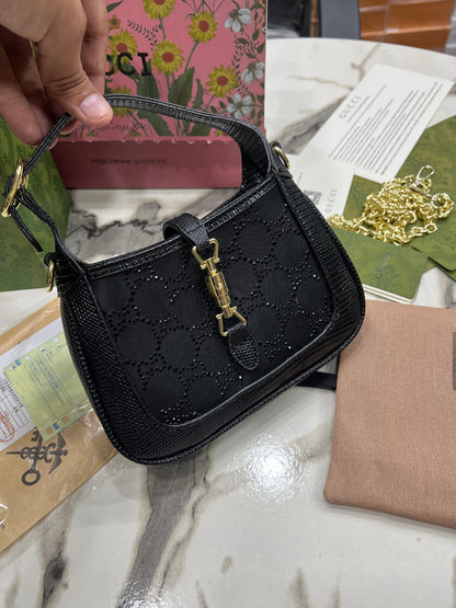GUCCI JACKIE 1961 CRYSTALS MINI BAG – Women Bag (Black)