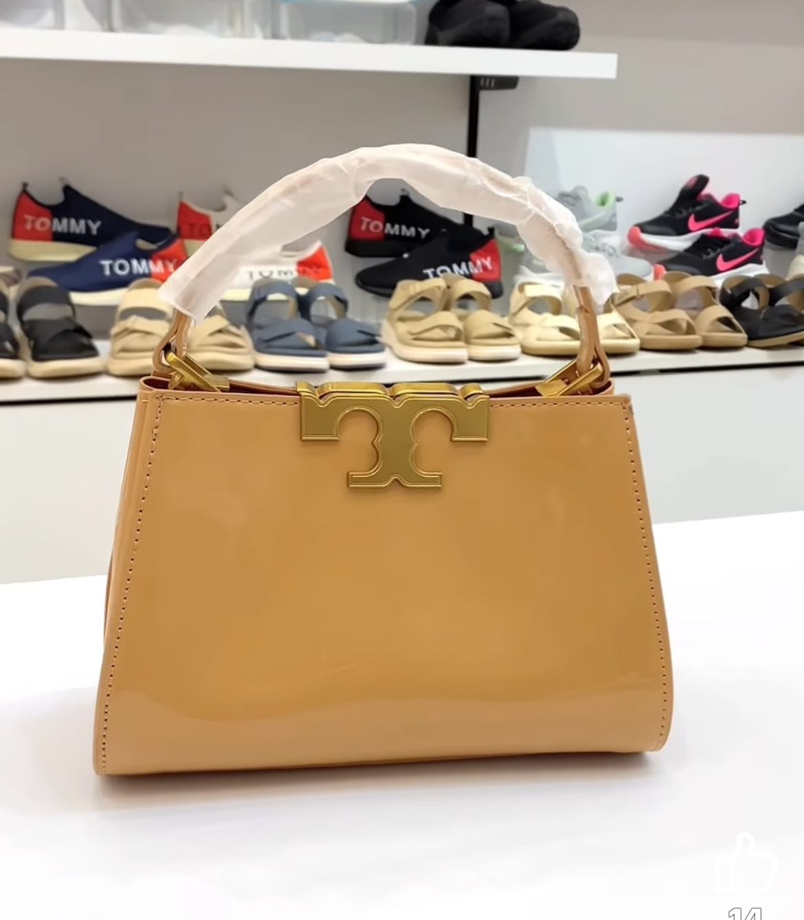 TORY BURCH MINI ELEANOR SATCHEL – Women Bag (Beige)