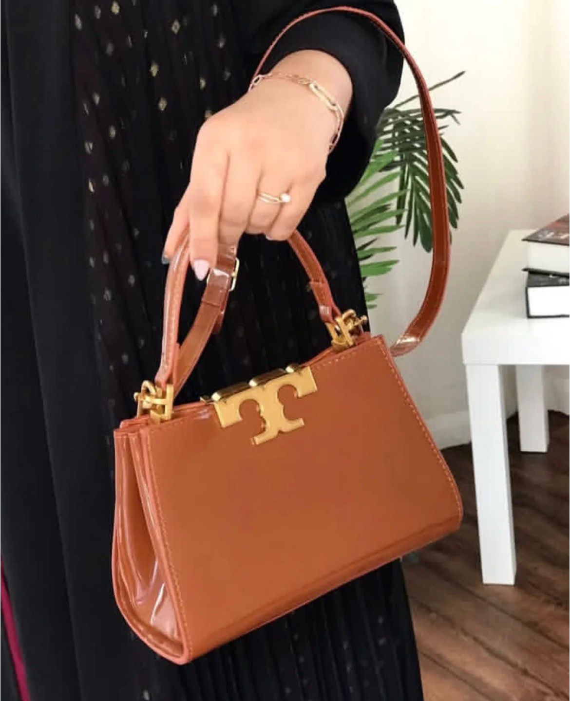 TORY BURCH MINI ELEANOR SATCHEL – Women Bag (Brown)