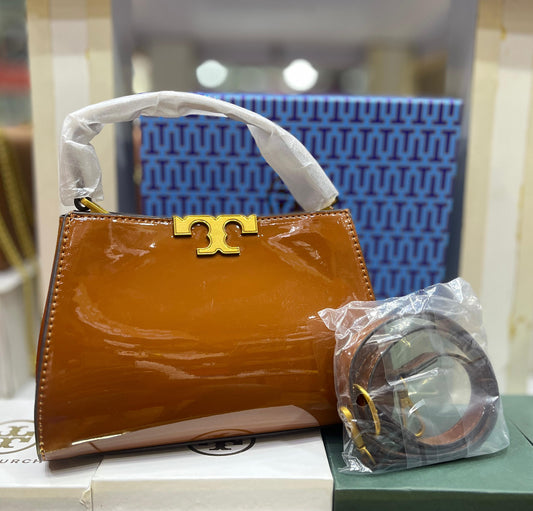 TORY BURCH MINI ELEANOR SATCHEL – Women Bag (Brown)