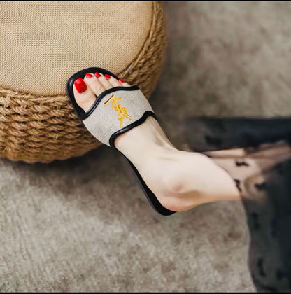 YSL SAINT LAURENT JUTT SLIPPERS – Women Shoes (New Arrival) (Black)