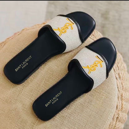 YSL SAINT LAURENT JUTT SLIPPERS – Women Shoes (New Arrival) (Black)