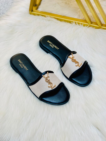 YSL SAINT LAURENT JUTT SLIPPERS – Women Shoes (New Arrival) (Black)