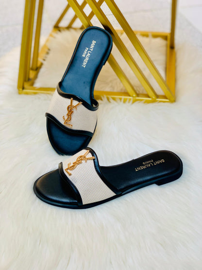 YSL SAINT LAURENT JUTT SLIPPERS – Women Shoes (New Arrival) (Black)