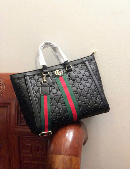 GUCCI SOFT LEATHER TOTE BAG – Women Bag (Black)