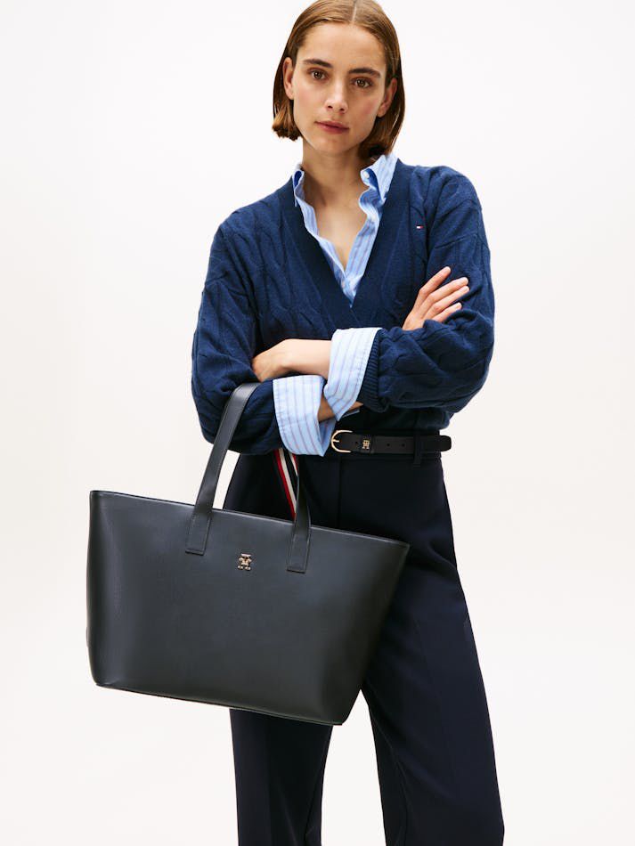 TOMMY HILFIGER ICONIC TOTE BAG – Women Bag (Black Design 2)