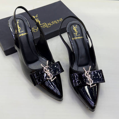 YSL Saint Laurent – Women Heel Slippers (Black)