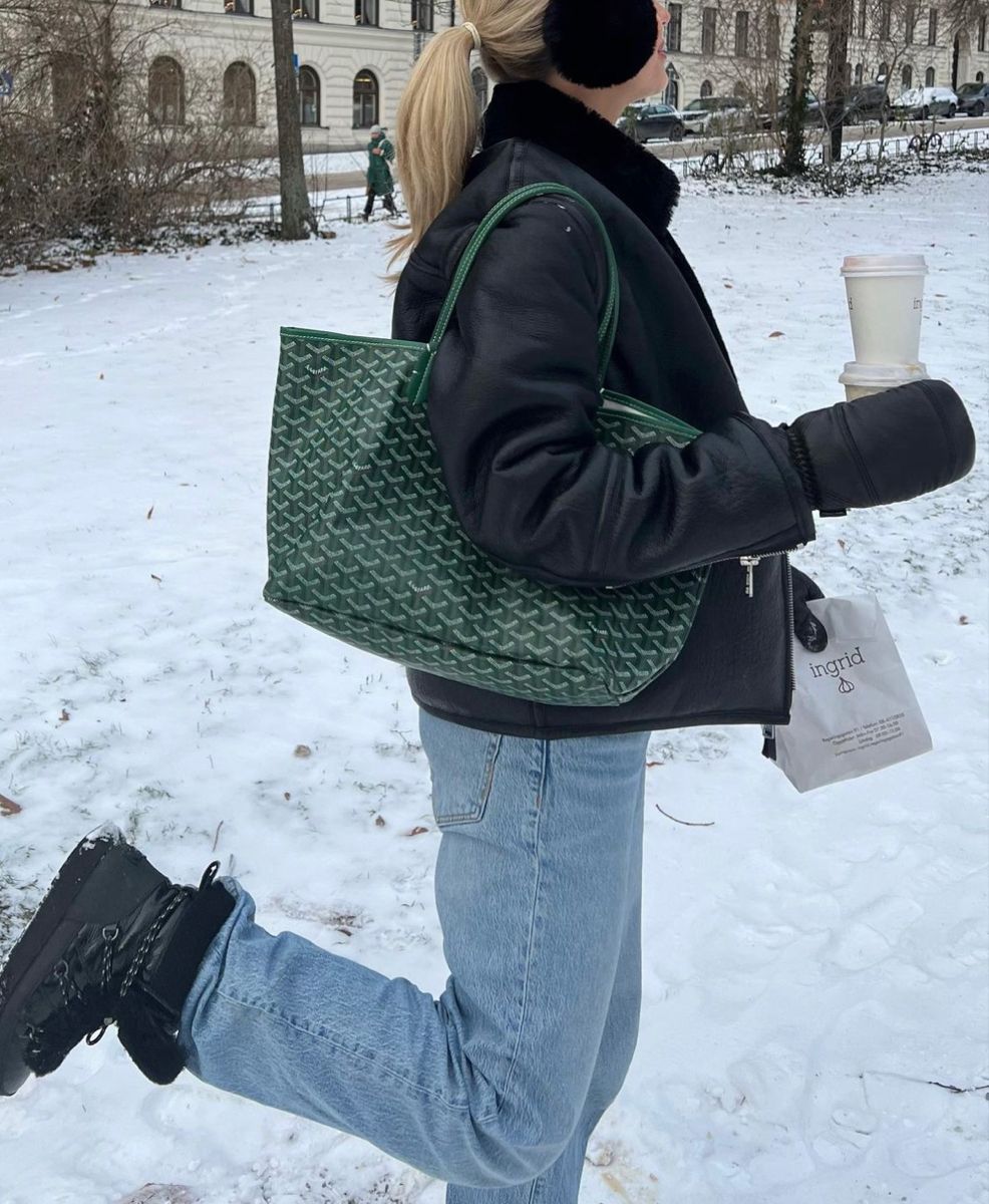 GOYARD 2 Pcs Set – Women Bag with Pouch (Green)