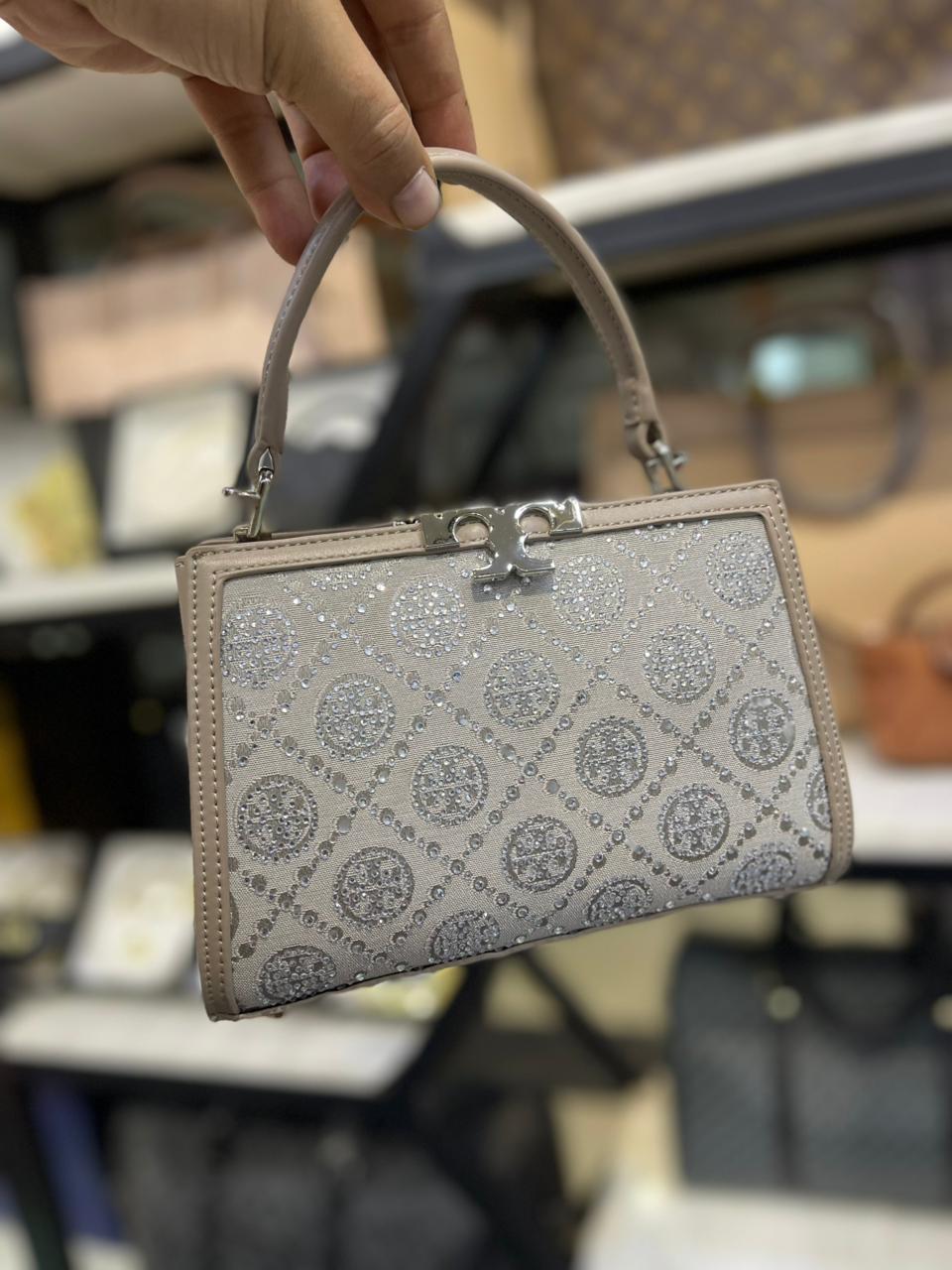 TORY BURCH Mini Eleanor Soft Satchel – Women Bag (Beige Silver)