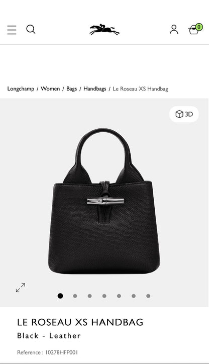 LONGCHAMP Le Roseau XS Handbag – Women Bag (Black)