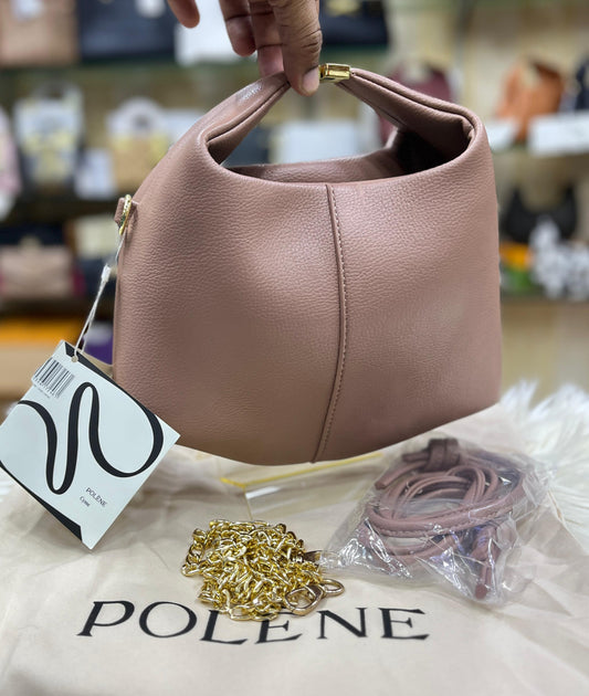 POLÈNE BÉRI – Edition Textured Taupe Women Bag (Pink)