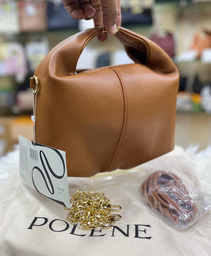 POLÈNE BÉRI – Edition Textured Taupe Women Bag (Brown)