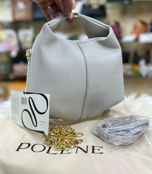 POLÈNE BÉRI – Edition Textured Taupe Women Bag (Off White)