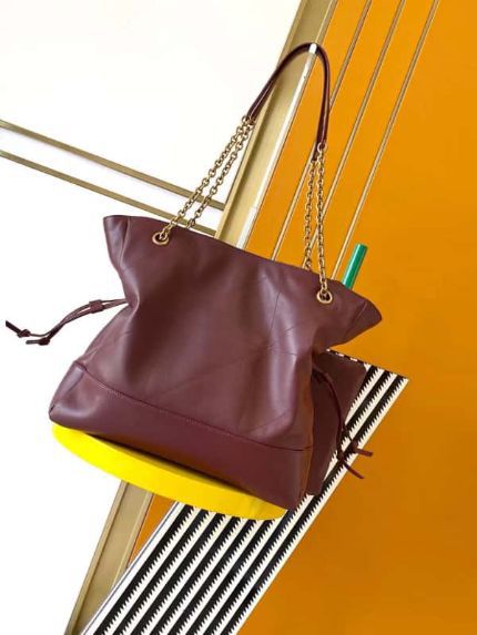 YSL – Luxury Leather Women Tote Bag (Maroon)