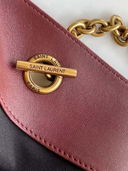 YSL – Luxury Leather Women Tote Bag (Maroon)
