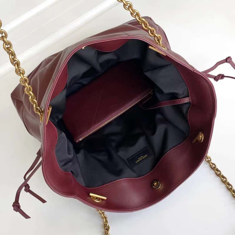 YSL – Luxury Leather Women Tote Bag (Maroon)