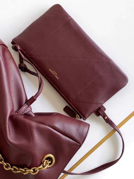 YSL – Luxury Leather Women Tote Bag (Maroon)