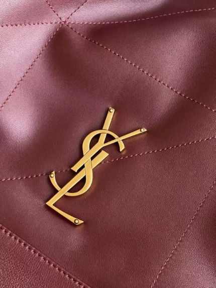 YSL – Luxury Leather Women Tote Bag (Maroon)