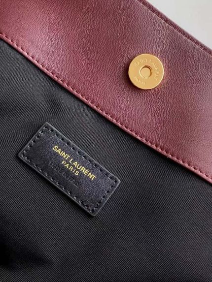 YSL – Luxury Leather Women Tote Bag (Maroon)