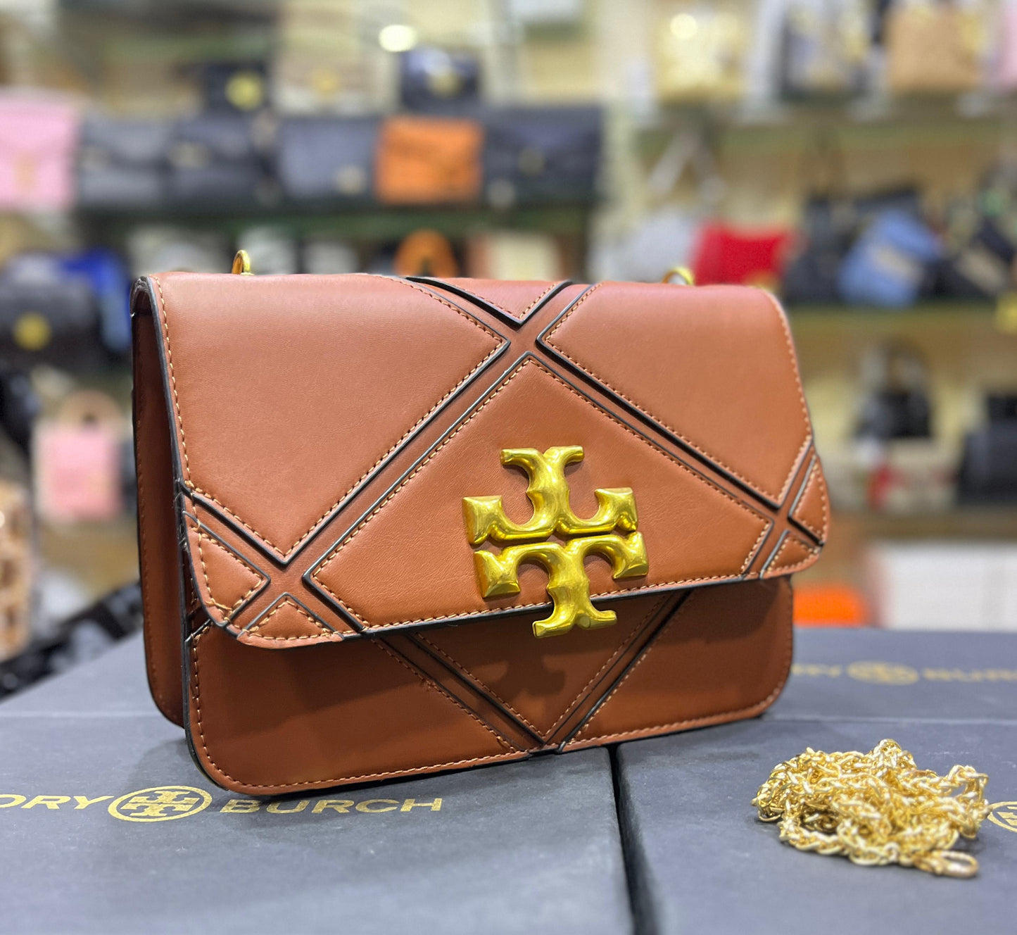TORY BURCH ELEANOR – Diamond Women Bag (Brown)