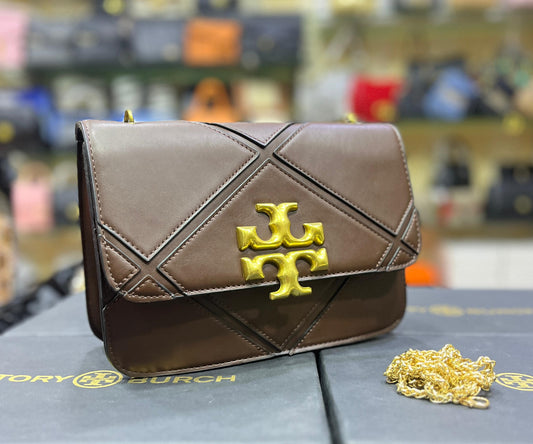 TORY BURCH ELEANOR – Diamond Women Bag (Chocolate Brown)
