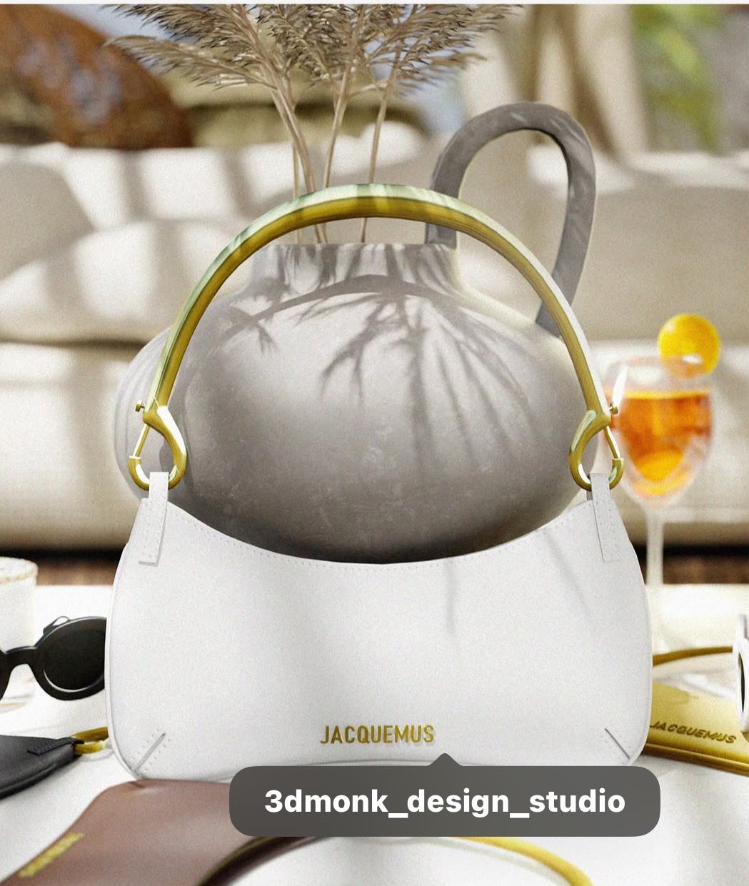 JACQUEMUS – Le Bisou Mousqueton Women Bag (White)