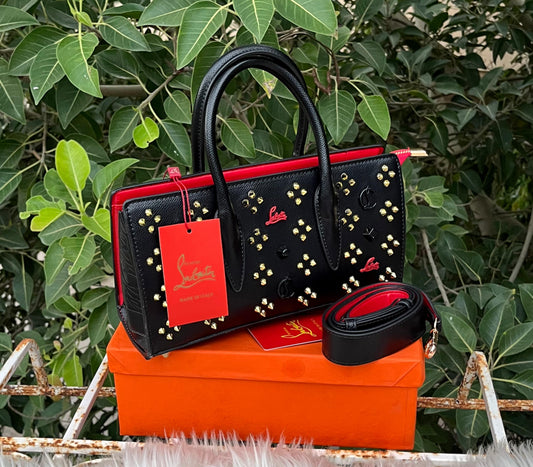 CHRISTIAN LOUBOUTIN – Luxury Women Handbag with Long Belt (Black Design B)
