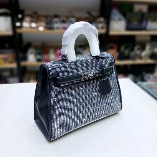 HERMÈS – Kelly Stylish & Fancy Women Bag (Black & Silver)