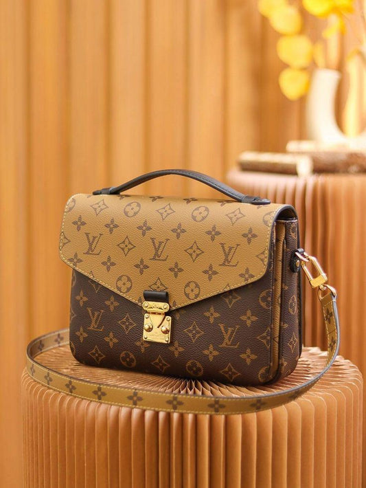LOUIS VUITTON – Luxury Leather Women Bag (Beige Brown)