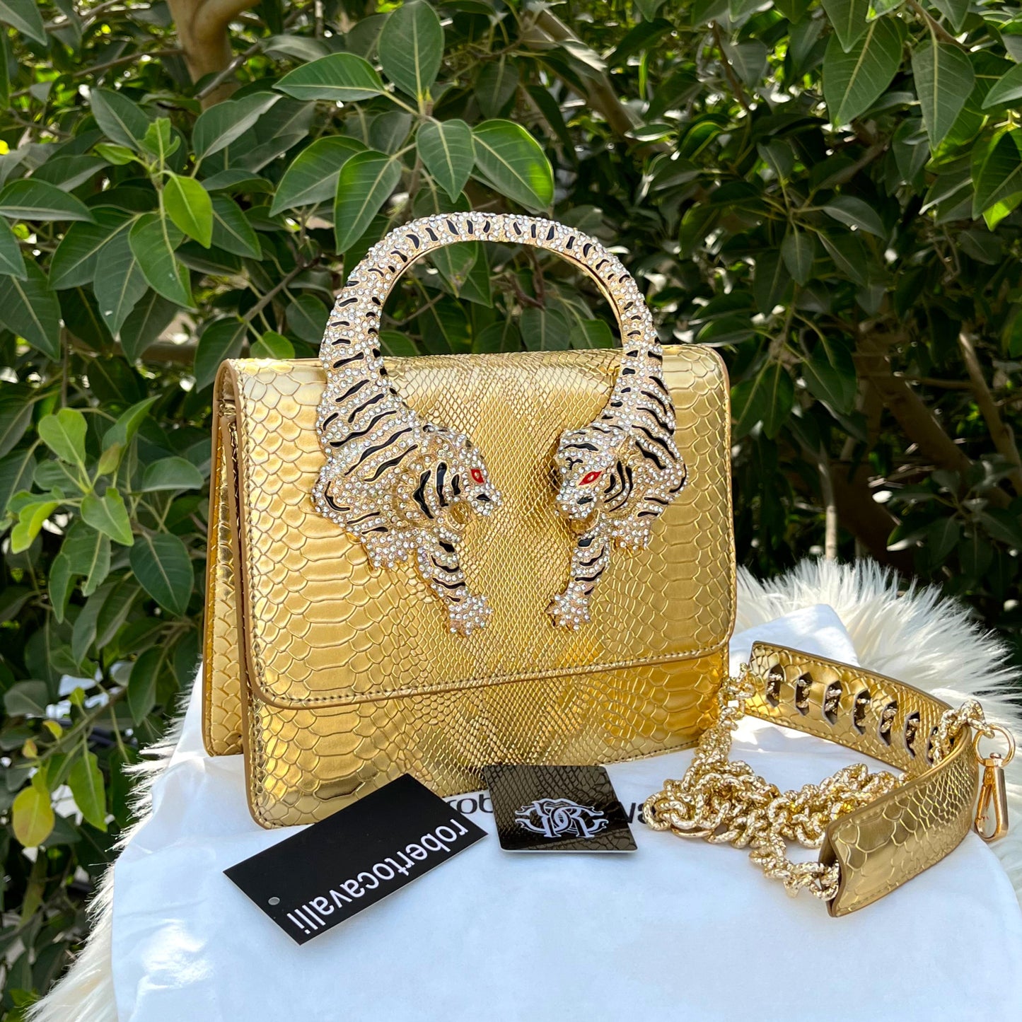 ROBERTO CAVALLI – Luxury Women Handbag (Golden)