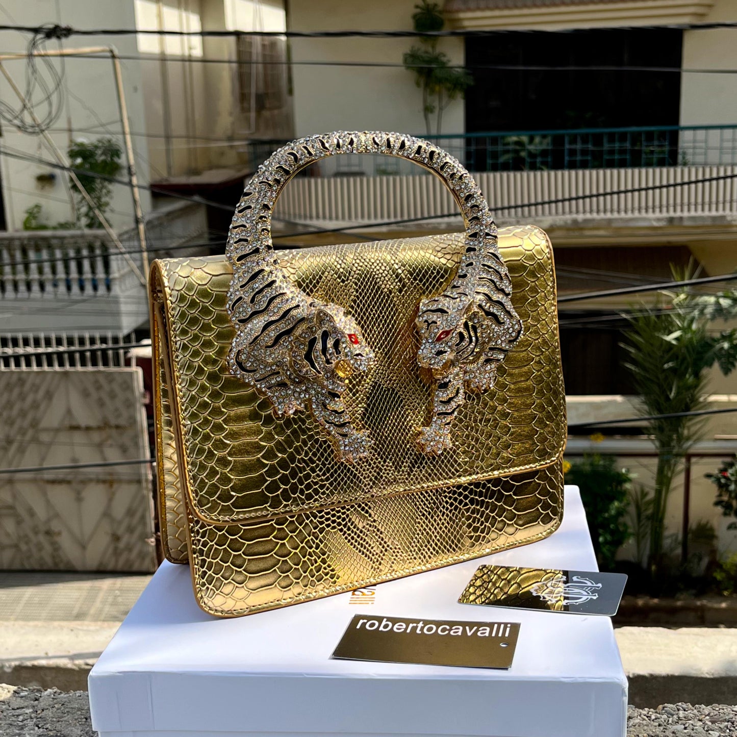 ROBERTO CAVALLI – Luxury Women Handbag (Golden)