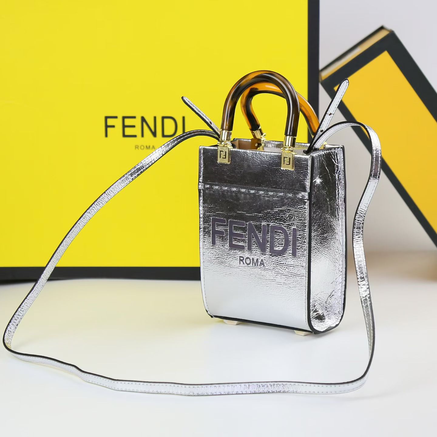 FENDI – Luxury Leather Women Bag (Silver)