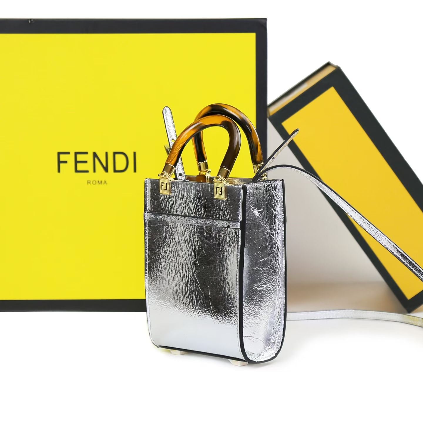 FENDI – Luxury Leather Women Bag (Silver)
