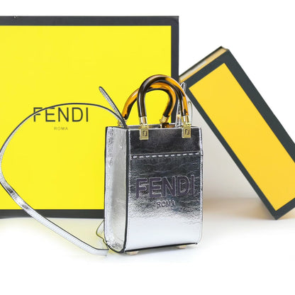FENDI – Luxury Leather Women Bag (Silver)