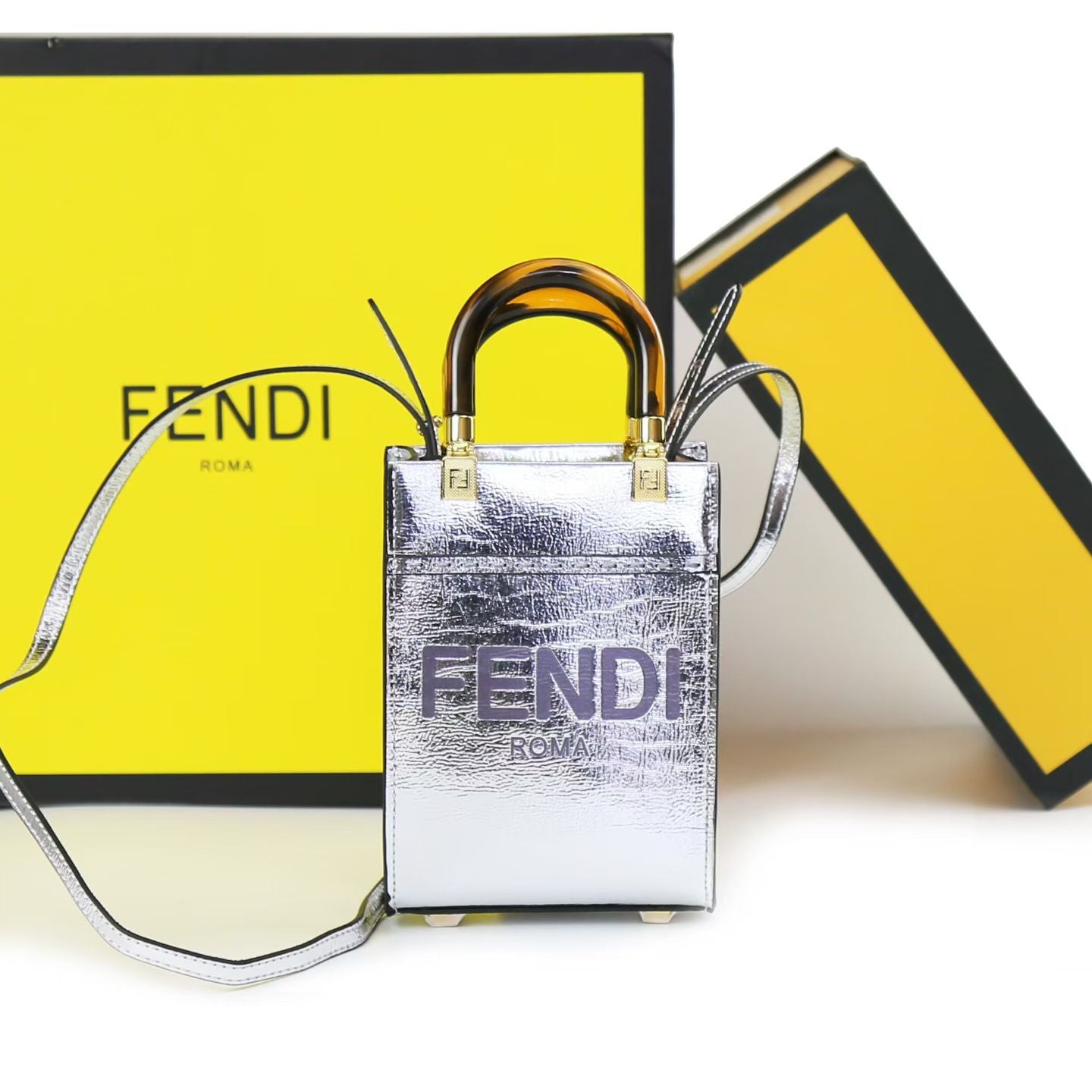 FENDI – Luxury Leather Women Bag (Silver)