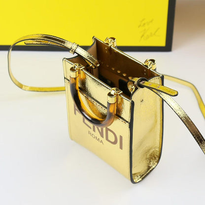 FENDI – Luxury Leather Women Bag (Golden)