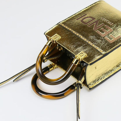 FENDI – Luxury Leather Women Bag (Golden)