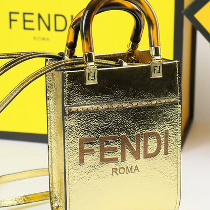 FENDI – Luxury Leather Women Bag (Golden)
