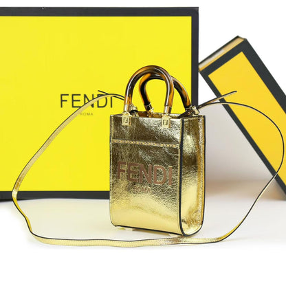 FENDI – Luxury Leather Women Bag (Golden)