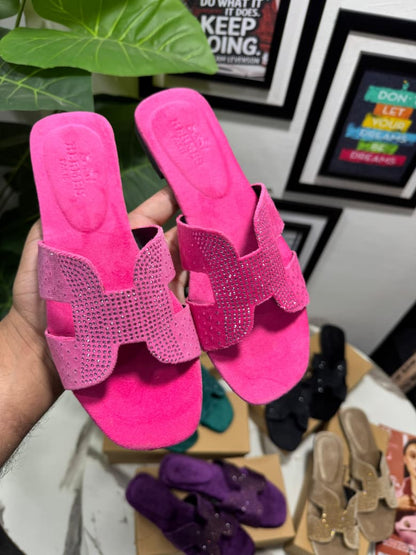 HERMÈS – New Arrival Women Stone Flats (Pink)