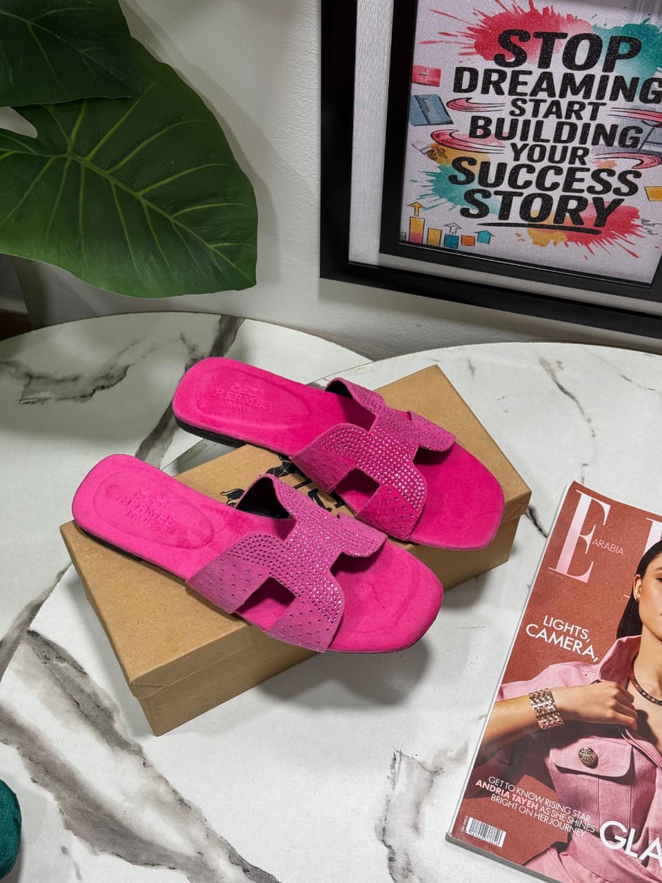 HERMÈS – New Arrival Women Stone Flats (Pink)