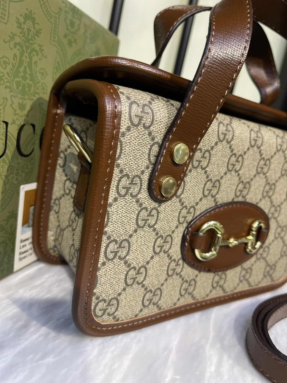 GUCCI – Horsebit 1955 Mini Women Bag (Beige Brown)